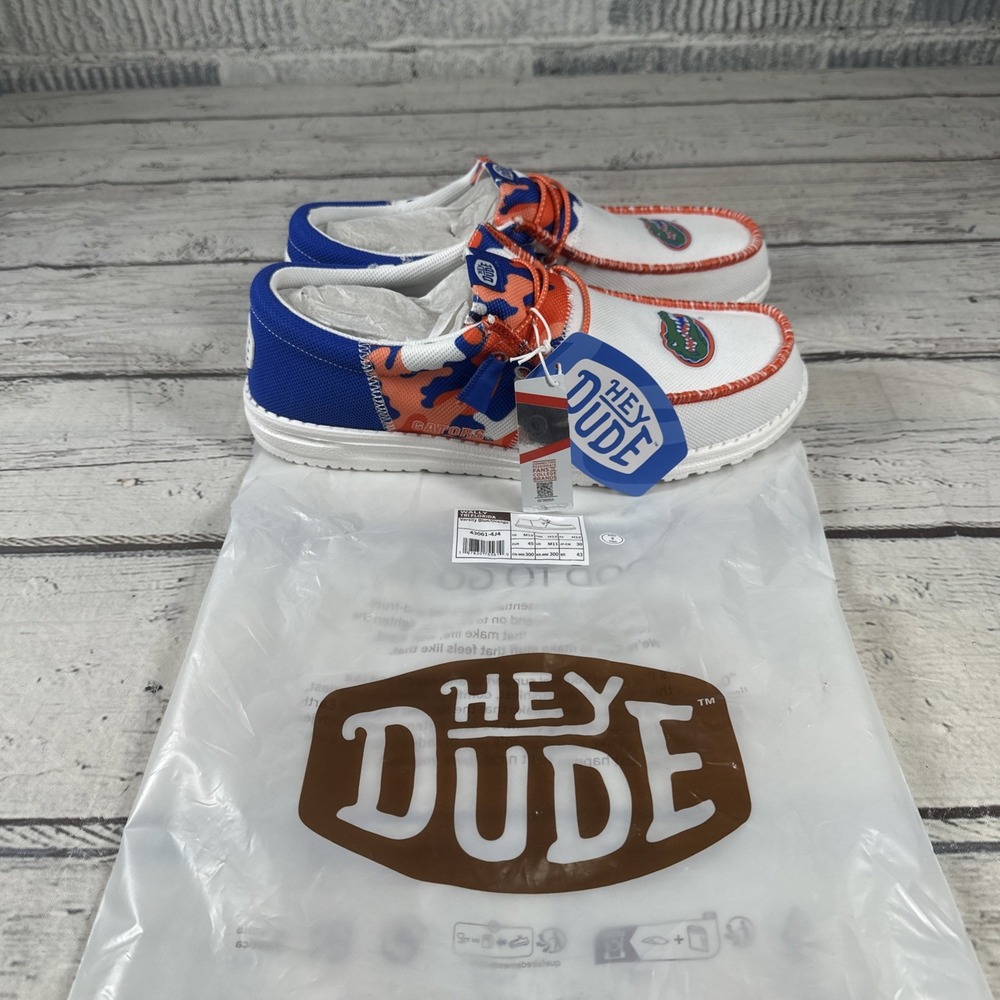 Hey Dude TRI Florida Gators Wally  Slip-On Lace-Up Shoes Men's 12 NWT